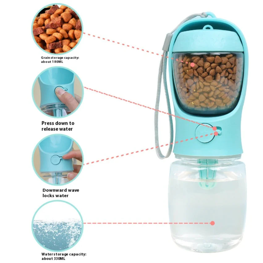 Portable 2-in-1 Pet Water Bottle