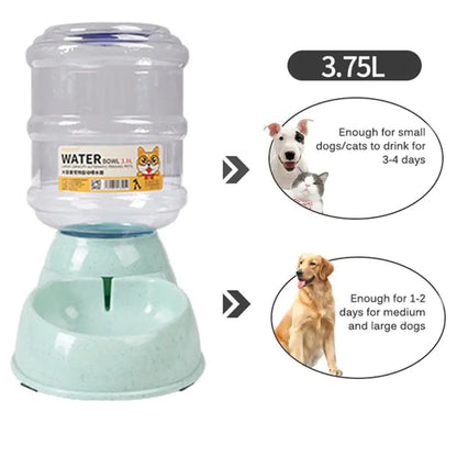 3.8L Gravity Pet Food Feeder & Water Dispenser Bowl