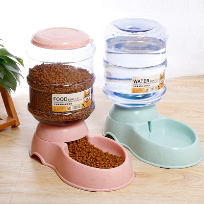3.8L Gravity Pet Food Feeder & Water Dispenser Bowl
