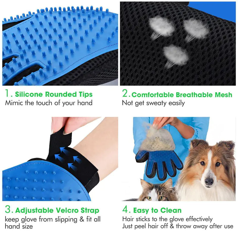 Fashionable Rubber Bath Brush for Pets - Silicone Grooming Glove