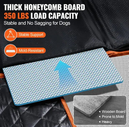VEVOR 54" x 25.6" Waterproof Dog Car Seat Cover for Back Seat